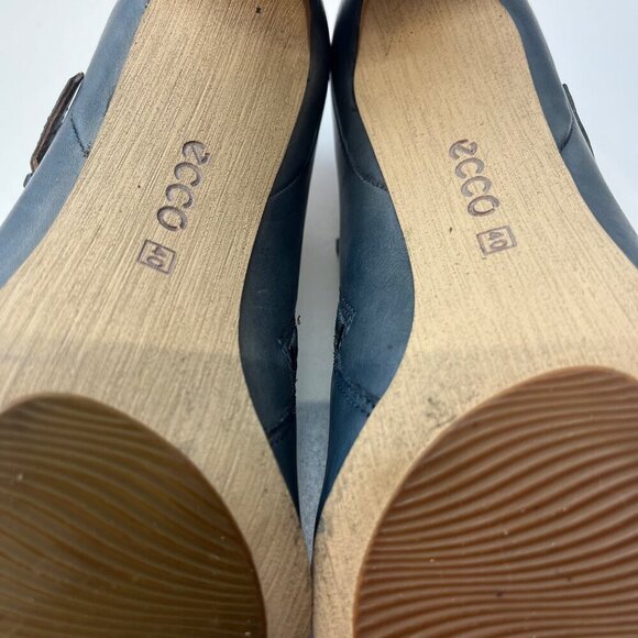Ecco Ankle Boots Nephi Pumps Booties Blue Leather Ladies Size 40 / 9.5 Leather - Picture 8 of 9